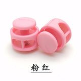 Round Plastic  Stopper Cord Lock Button Double-hole قفل حقيبة السحب