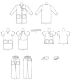 Misses'/Men's Lab Coat, Scrubs, Hats and Tie Belt