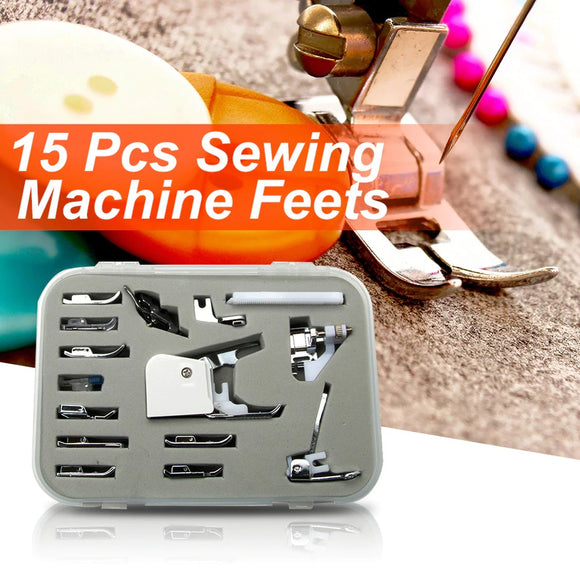 15 pcs Multifunction Domestic Sewing Machine Presser Foot Accessories