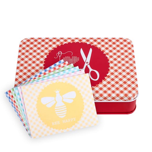 Red Cute Stationery and Sewing Tin Set